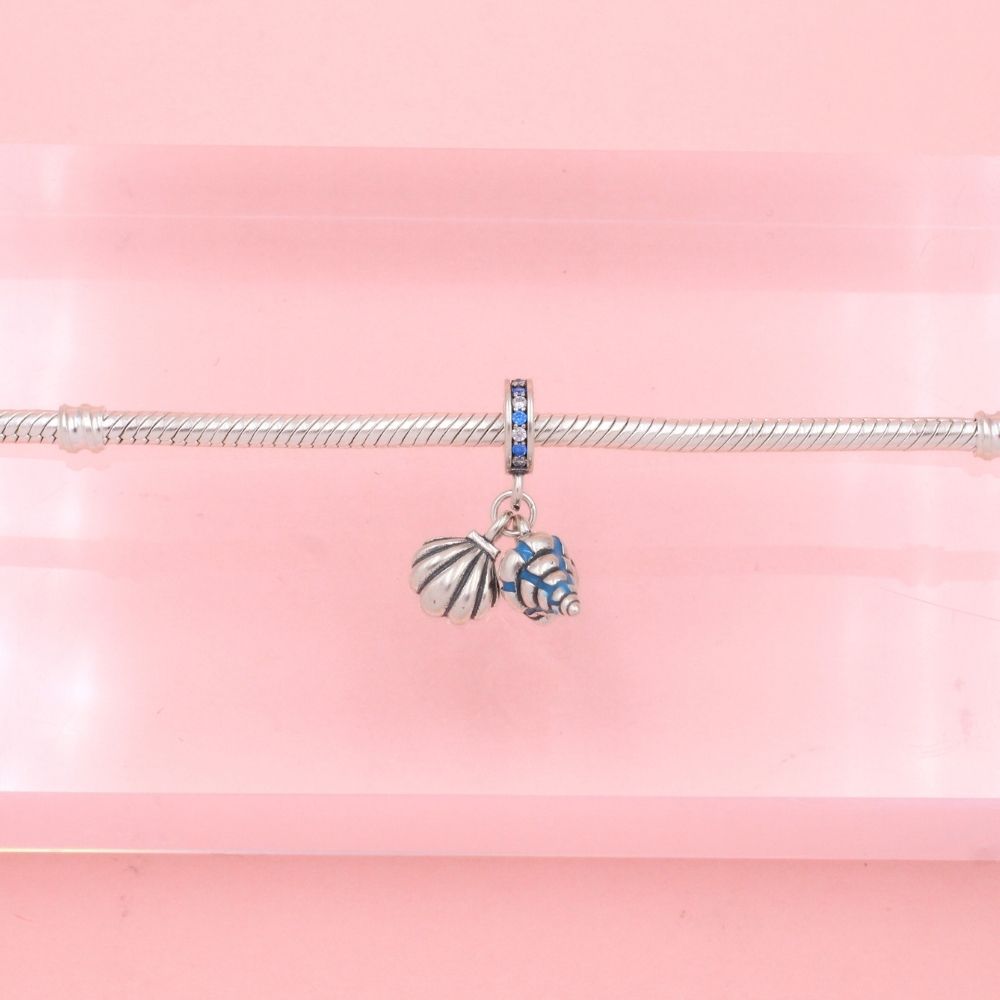 Charm de Plata .925 Conchas del Mar con Zirconias Finas mod. 1297