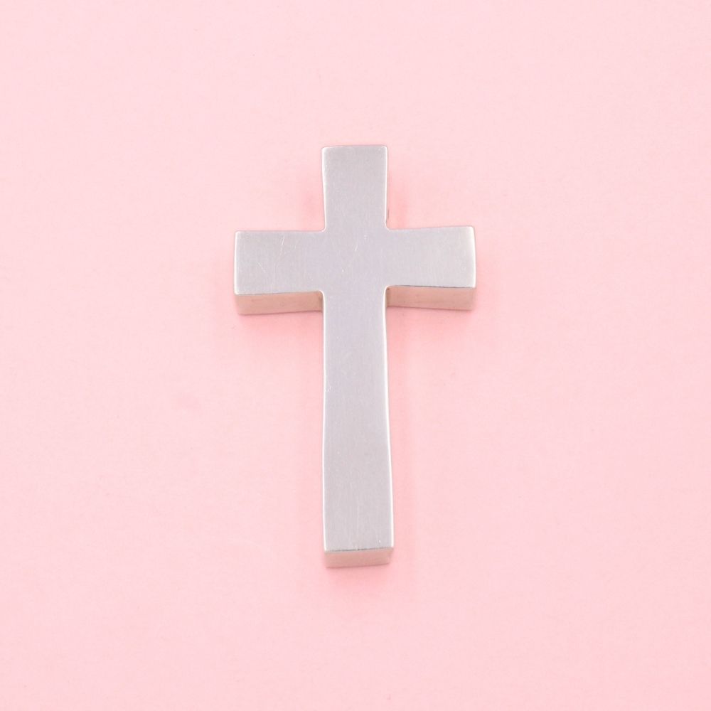 Cruz de Plata .925 de Diseño Hueco y Liso Brillante mod. 1241