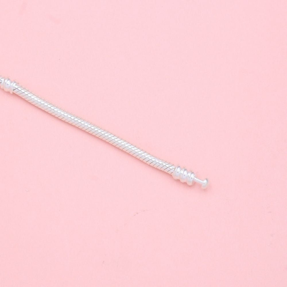 Pulsera Especial de Plata .925 Tejido Cola de Ratón con Broche de Corazón con Zirconias mod. 1285