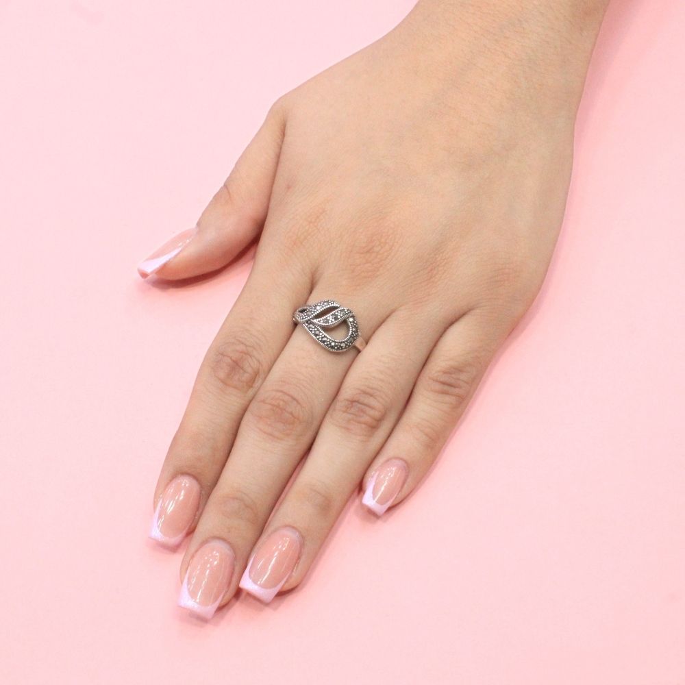 Anillo de Plata .925 Diseño de Olas de Marquesitas Finas mod. 1381