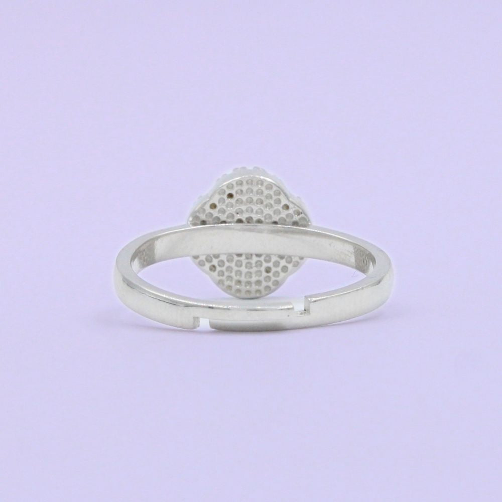 Anillo de Plata .925 Diseño de Trébol de Ojo de Tigre mod. 1043