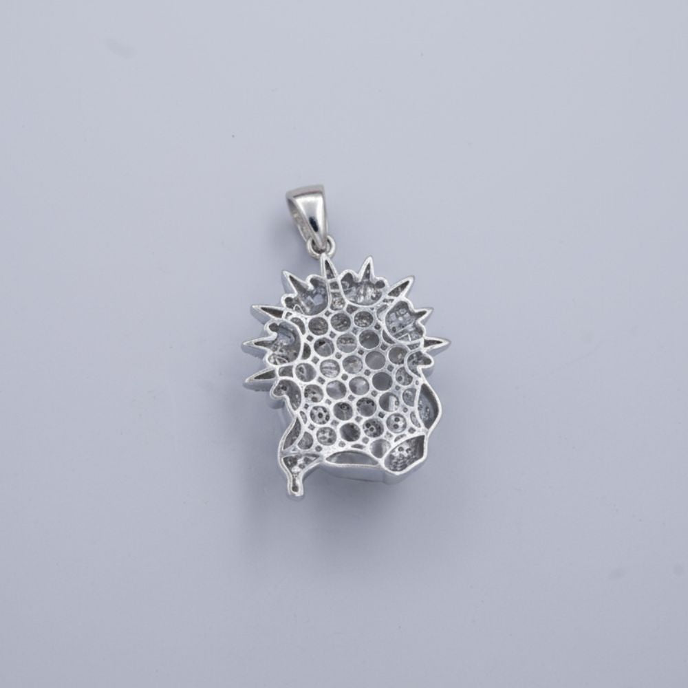 Dije de Plata .925 Especial Divino Rostro Diseño Mate y Brillantes Zirconias mod. 1460