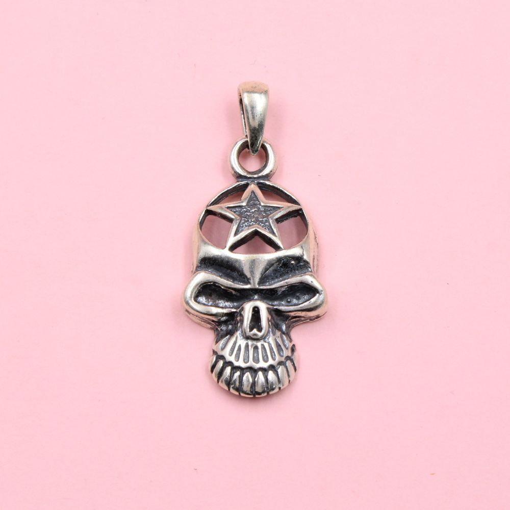 Dije de Caballero Plata .925 Calavera con Estrella en la Frente mod. 1157