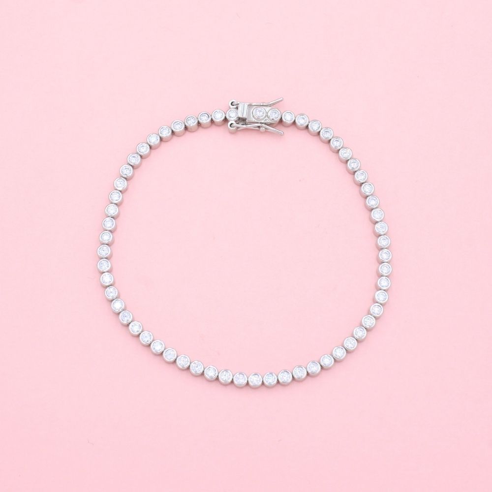 Pulsera de Plata .925 Tejido Tenis de Zirconias Finas mod. 1335