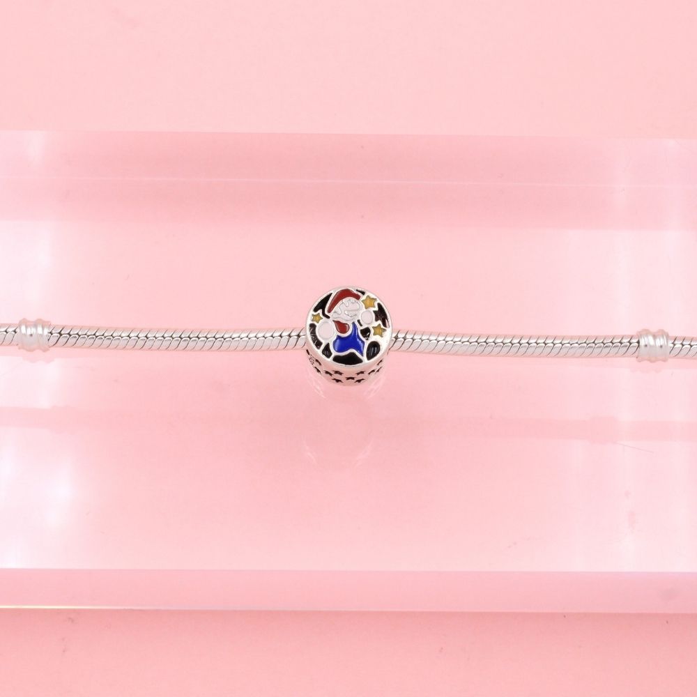 Charm de Plata .925 Mario Bros de Esmalte Especial con Calado de Estrellas mod. 1299