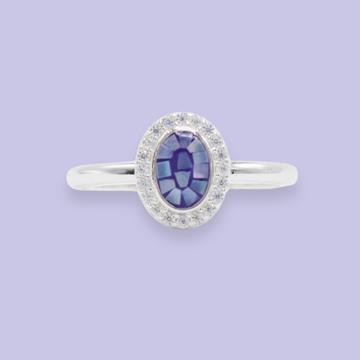 Anillo de Plata .925 con Diseño Clasico Oval de Mosaicos mod. 2807