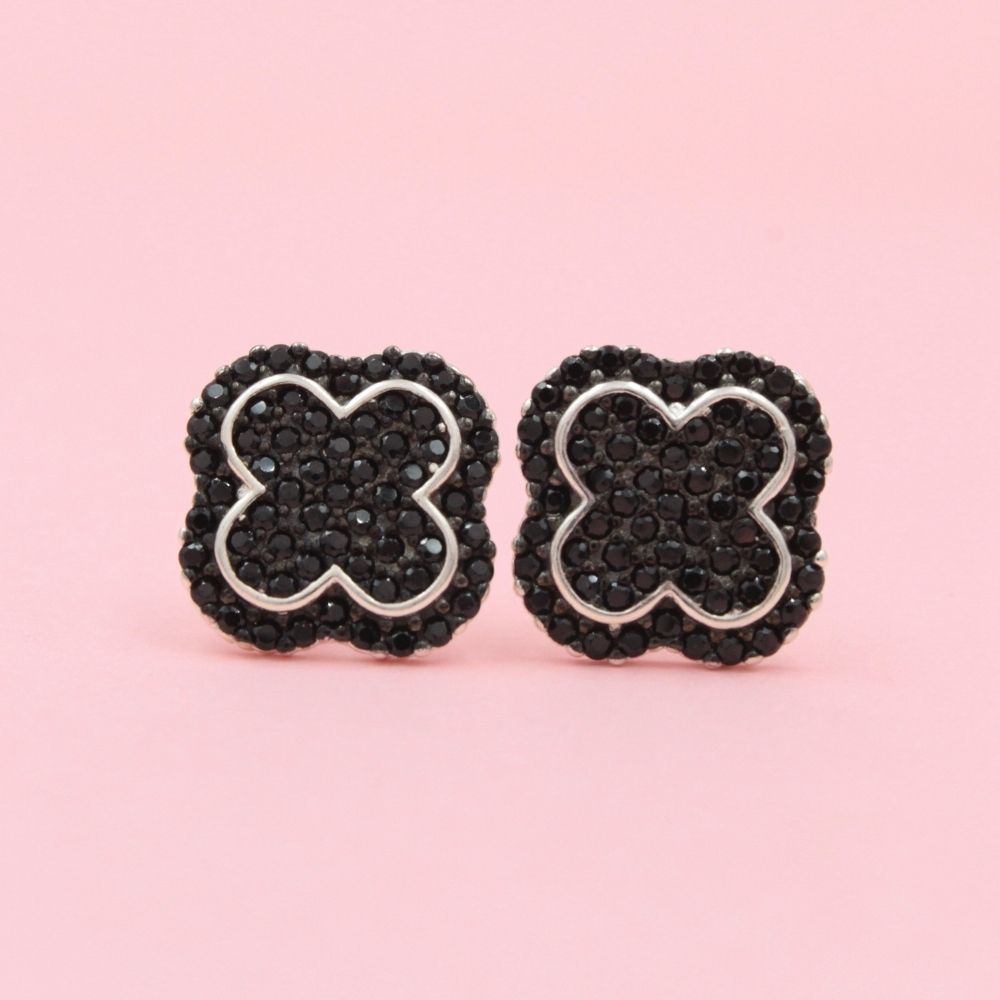 Arete Trébol Especial con Zirconias Negras mod. 0782