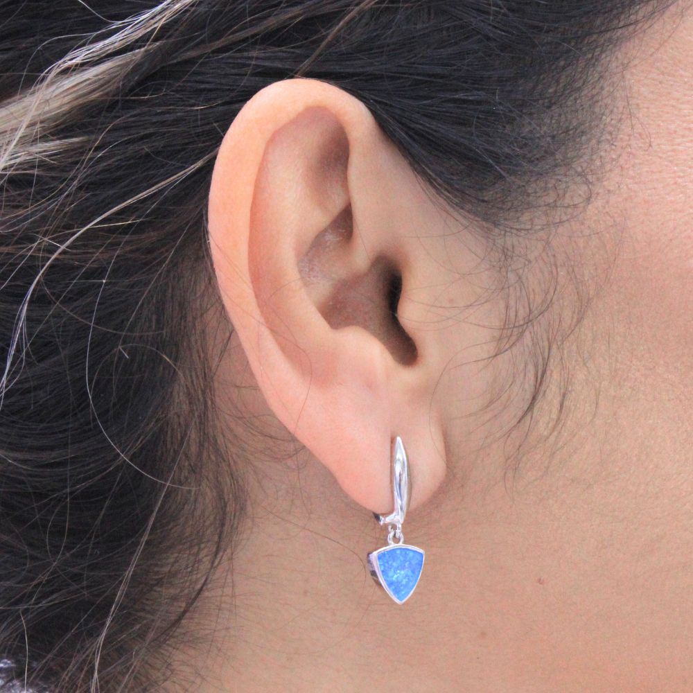 Grapa Elegante con Diseño Triangular en Color Azul  mod. 1016