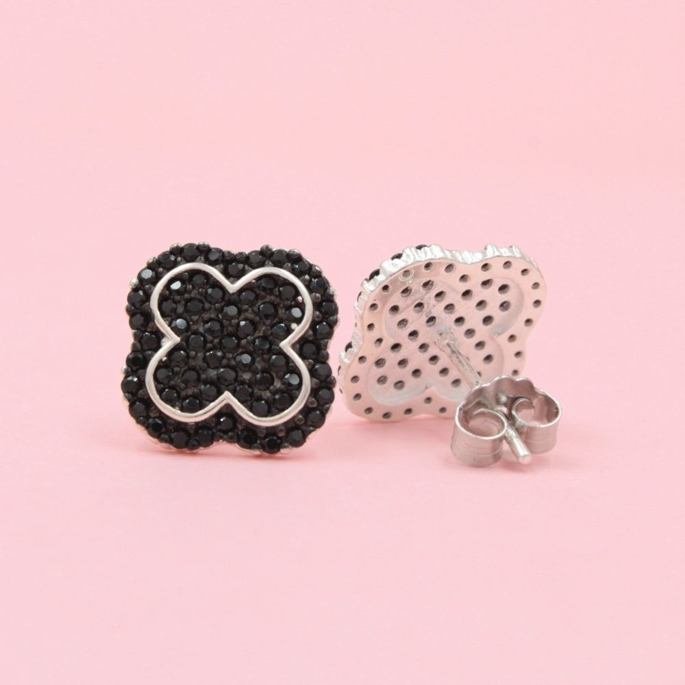 Arete Trébol Especial con Zirconias Negras mod. 0782