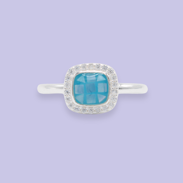 Anillo de Plata .925 Clasico Cuadrado de Mosaicos mod. 2808