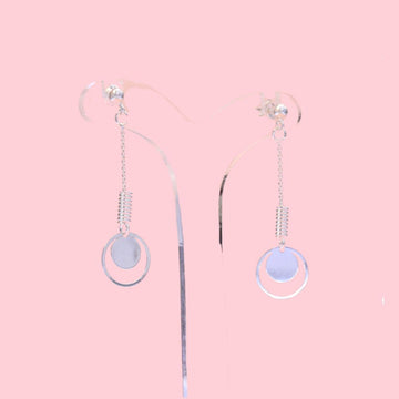 Arete Largo Diseño Elegante con Círculos Brillantes mod. 0636