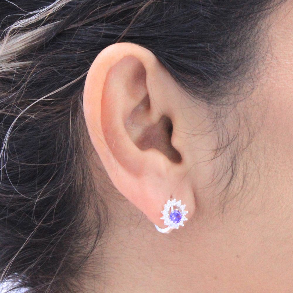 Grapa Elegante con Diseño Circular Incrustada de  Zirconias mod. 1017