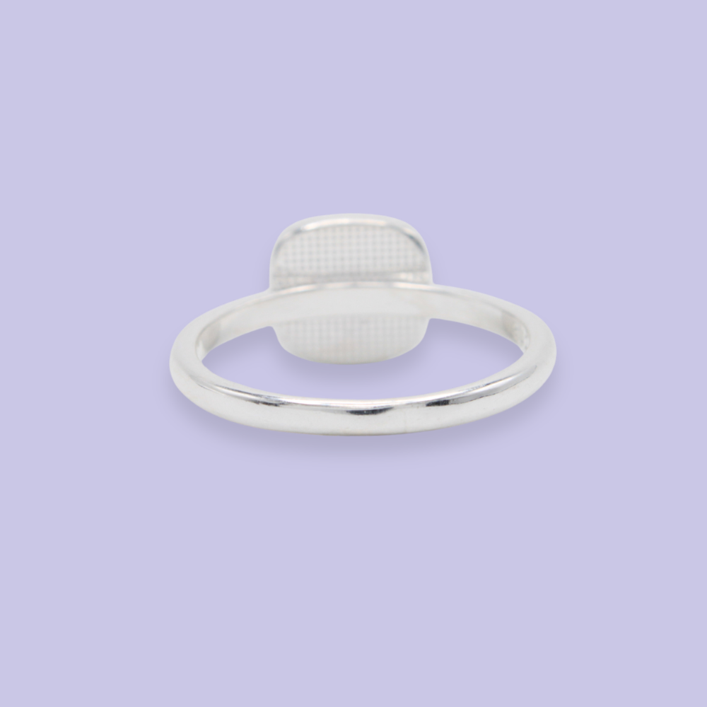 Anillo de Plata .925 Clasico Cuadrado de Mosaicos mod. 2808
