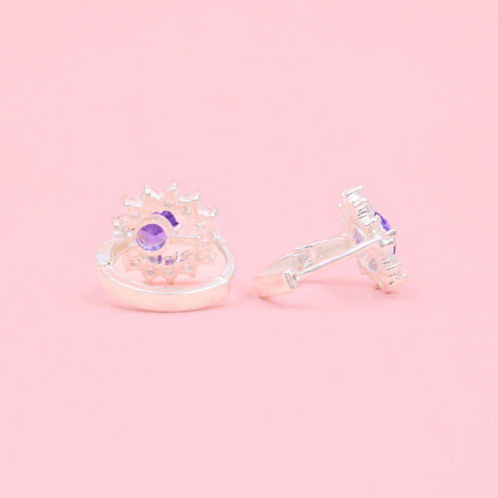 Grapa Elegante con Diseño Circular Incrustada de  Zirconias mod. 1017