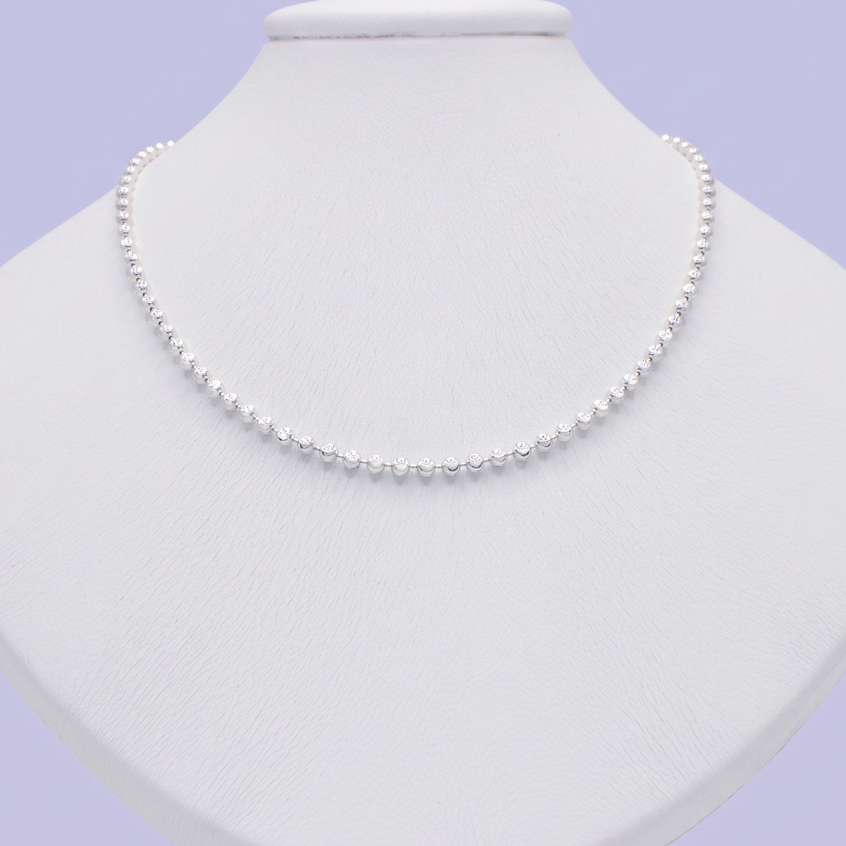 Cadena de Plata .925 Tejido Esfera Diamantada con Extensión mod. 3212