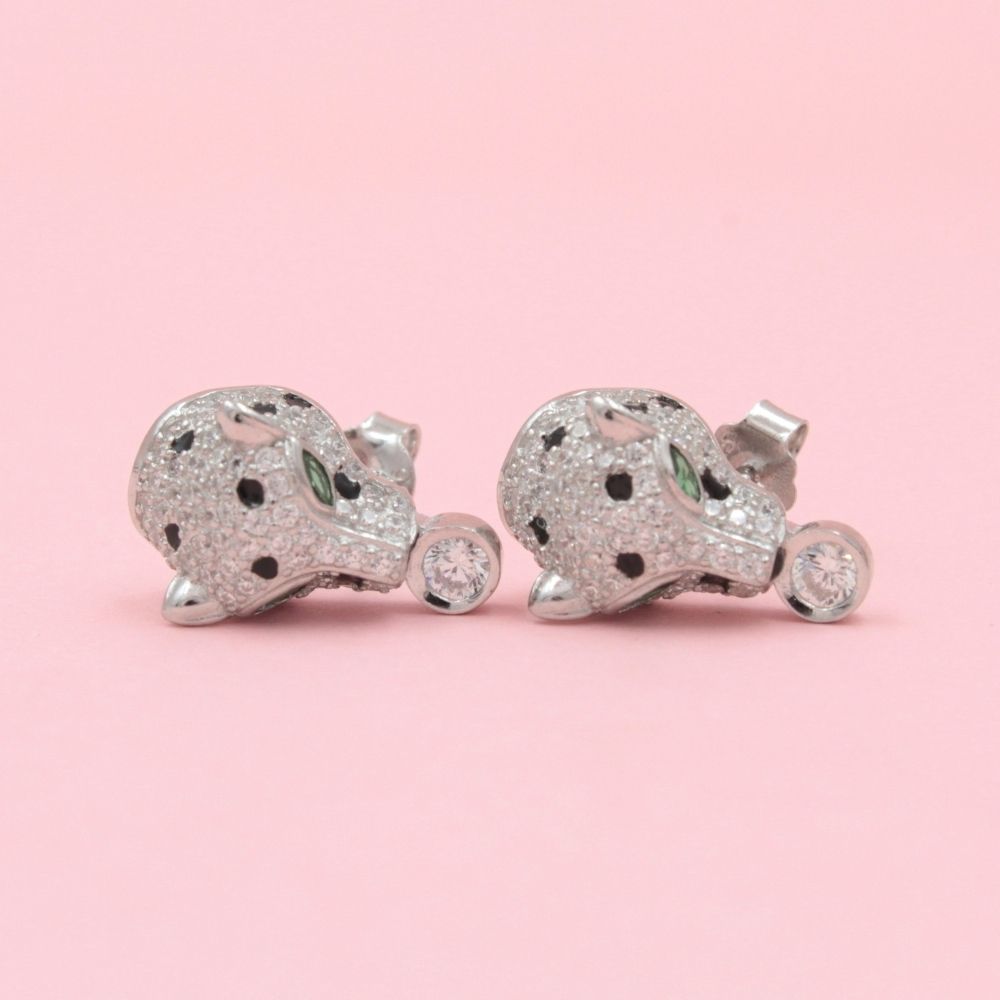 Arete Elegante en Forma de Pantera con Zirconias Finas mod. 0792