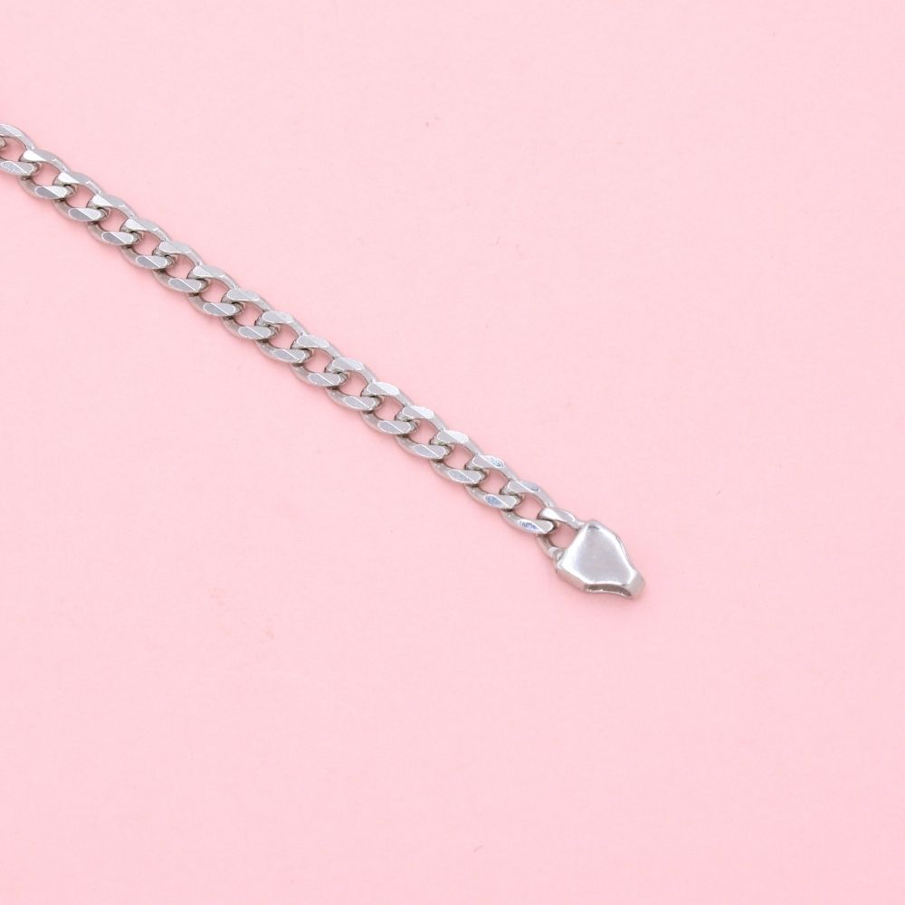 Pulsera de Plata .925 de Tejido Barbado Hueco con Diseño Especial con Zirconias mod. 1336