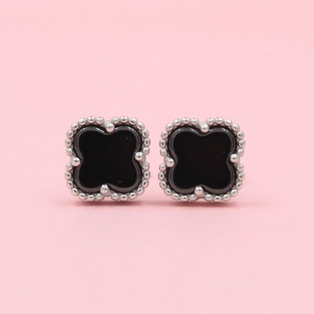 Arete de Trébol con Zirconia Oscura mod. 0781