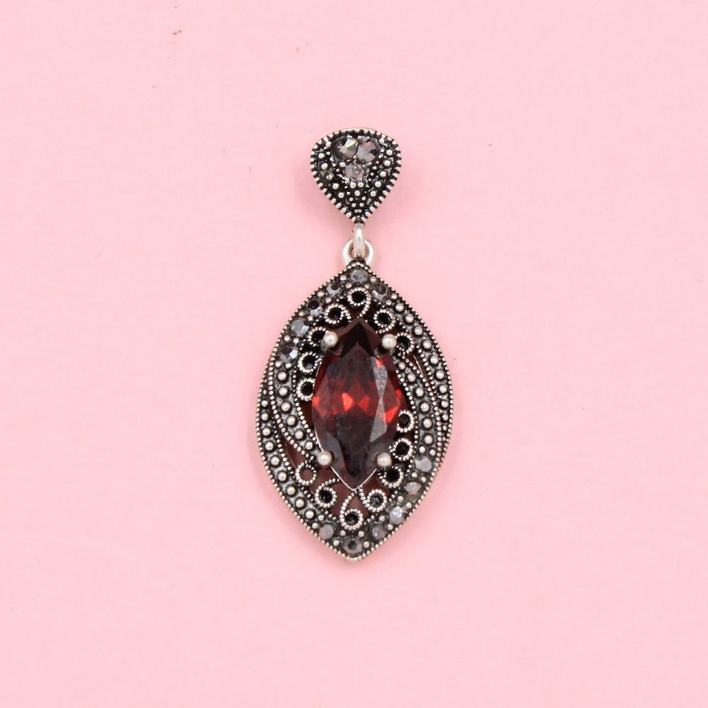 Dije de Dama Plata .925 Bisel de Marquesitas mod. 1161