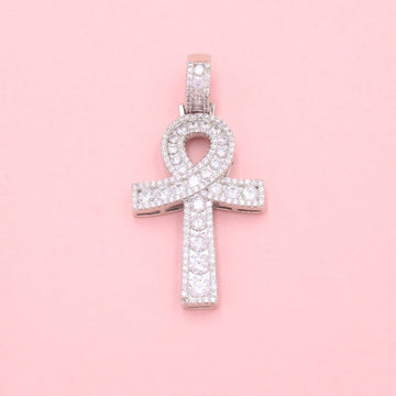 Cruz de Plata .925 Estilo Egipcio Incrustada con Zirconias mod. 1248