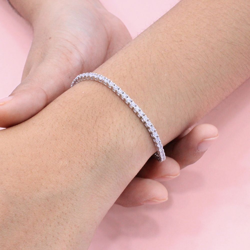 Pulsera de Plata .925 Tejido Tenis de Zirconias Brillantes mod. 1276