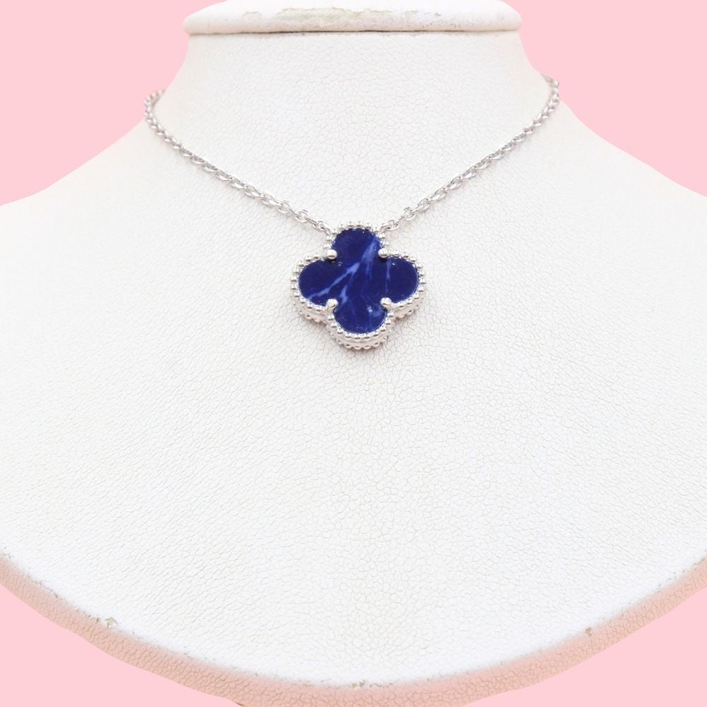 Gargantilla de Plata .925 Trébol con Lapislazuli  mod. 1191