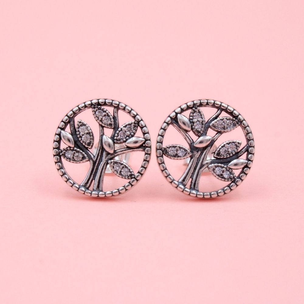 Arete con Árbol de la Vida Brillante con Zirconias mod. 0825