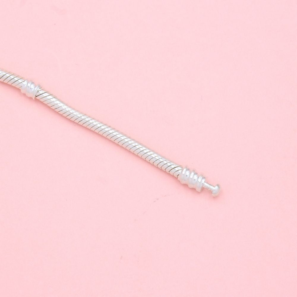 Pulsera Especial de Plata .925 Tejido Cola de Ratón con Broche de Luna con Zirconias mod. 1288