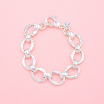 Pulsera de Plata .925 de Eslabón Brillante y Sólido mod. 1338
