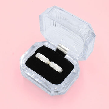 Argollas de Matrimonio de Plata .925 con Diamantado de Onda Brillante mod. 1270