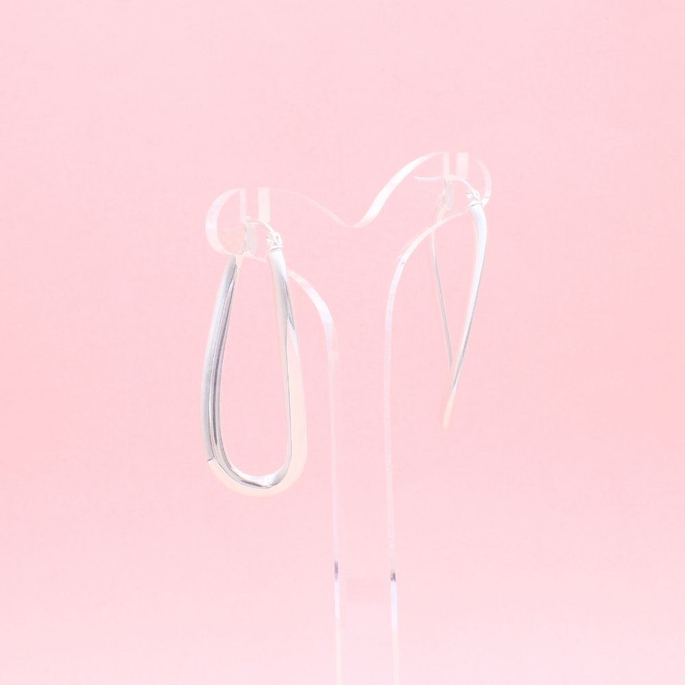 Arracada de Plata .925 de Diseño Ondulado Hueco de Estilo Fino mod. 1061