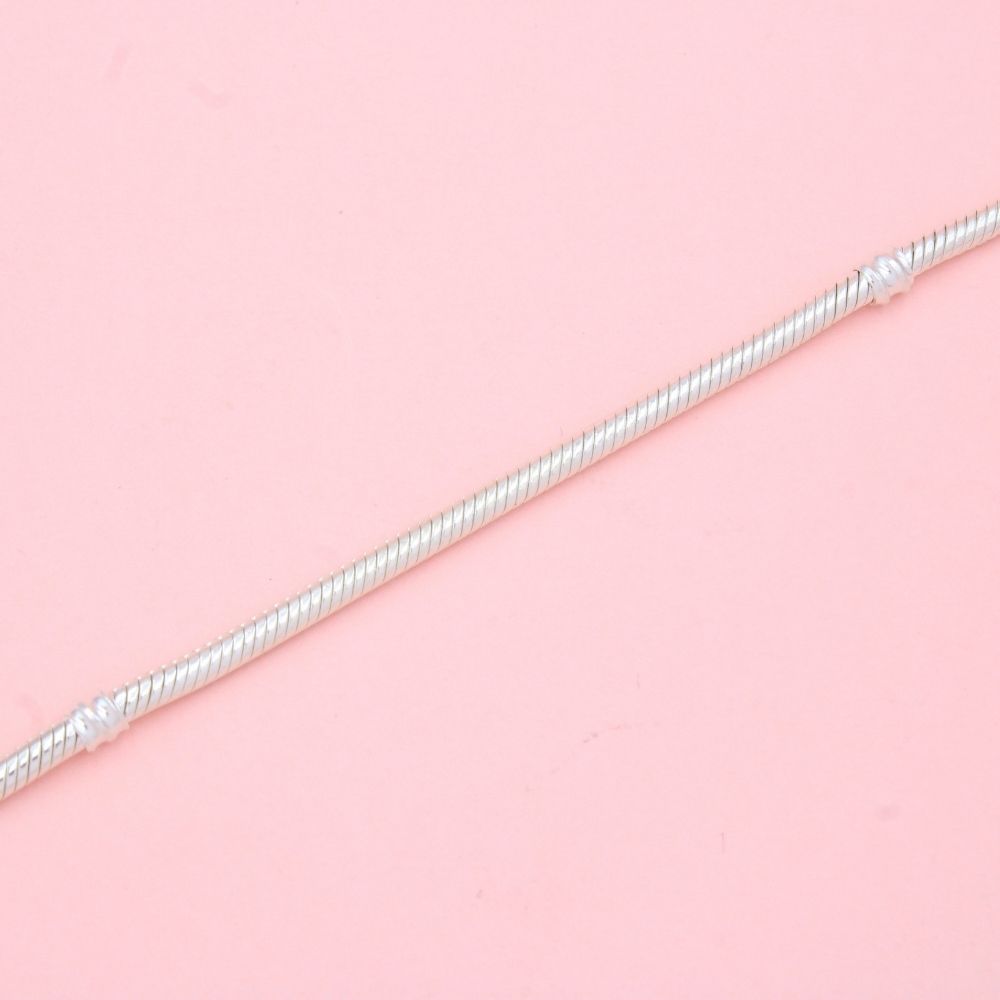 Pulsera Especial de Plata .925 Tejido Cola de Ratón con Broche Corazón de Alas mod. 1289