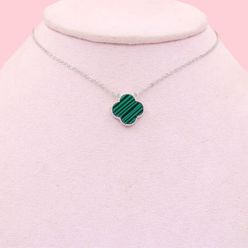Gargantilla de Plata .925 con Trébol de Malaquita mod. 1030