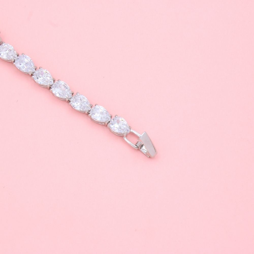 Pulsera con Zirconias de Gota  y Cabezas de Pantera mod. 0895