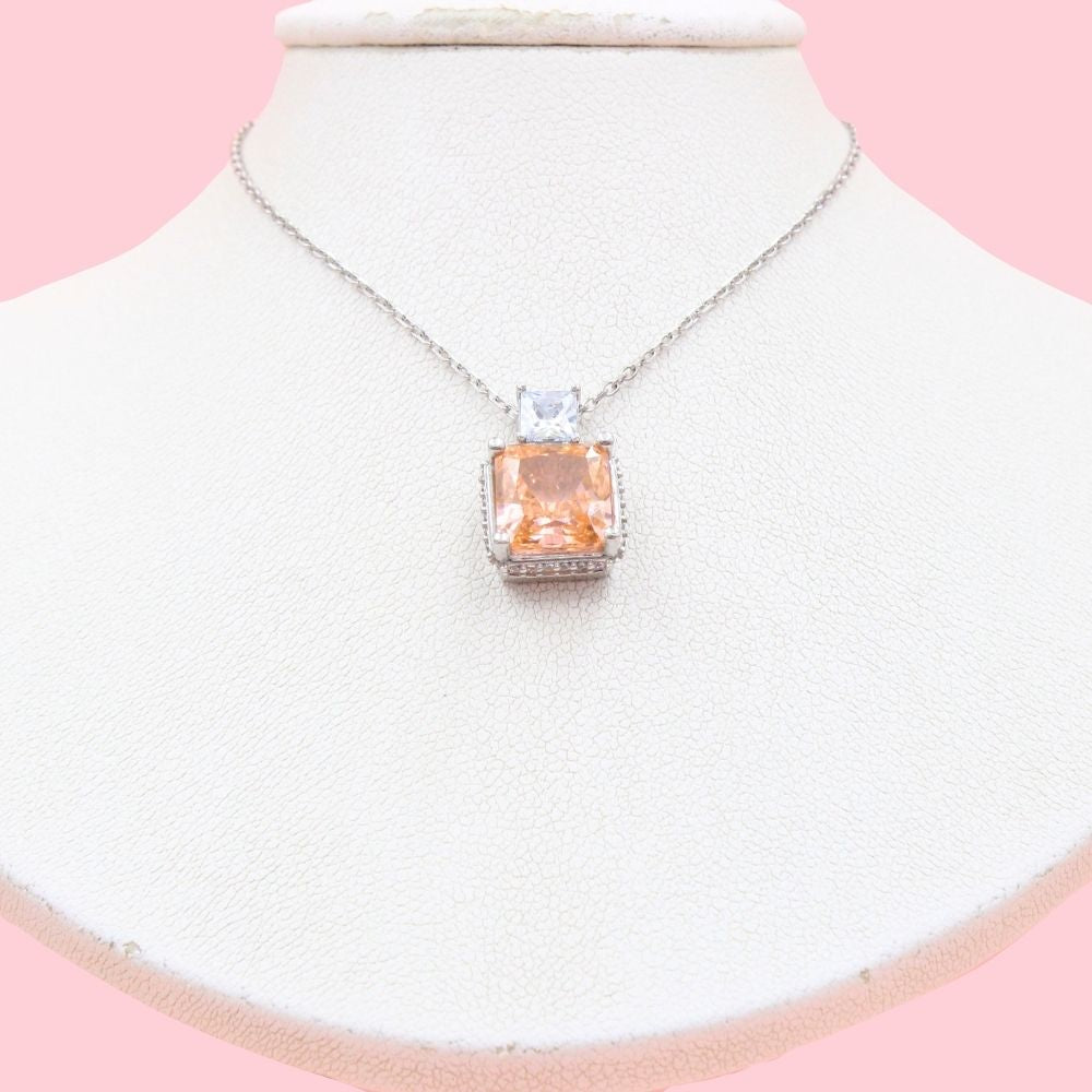 Gargantilla de Plata .925 con Zirconia de Color Citrino mod. 1194