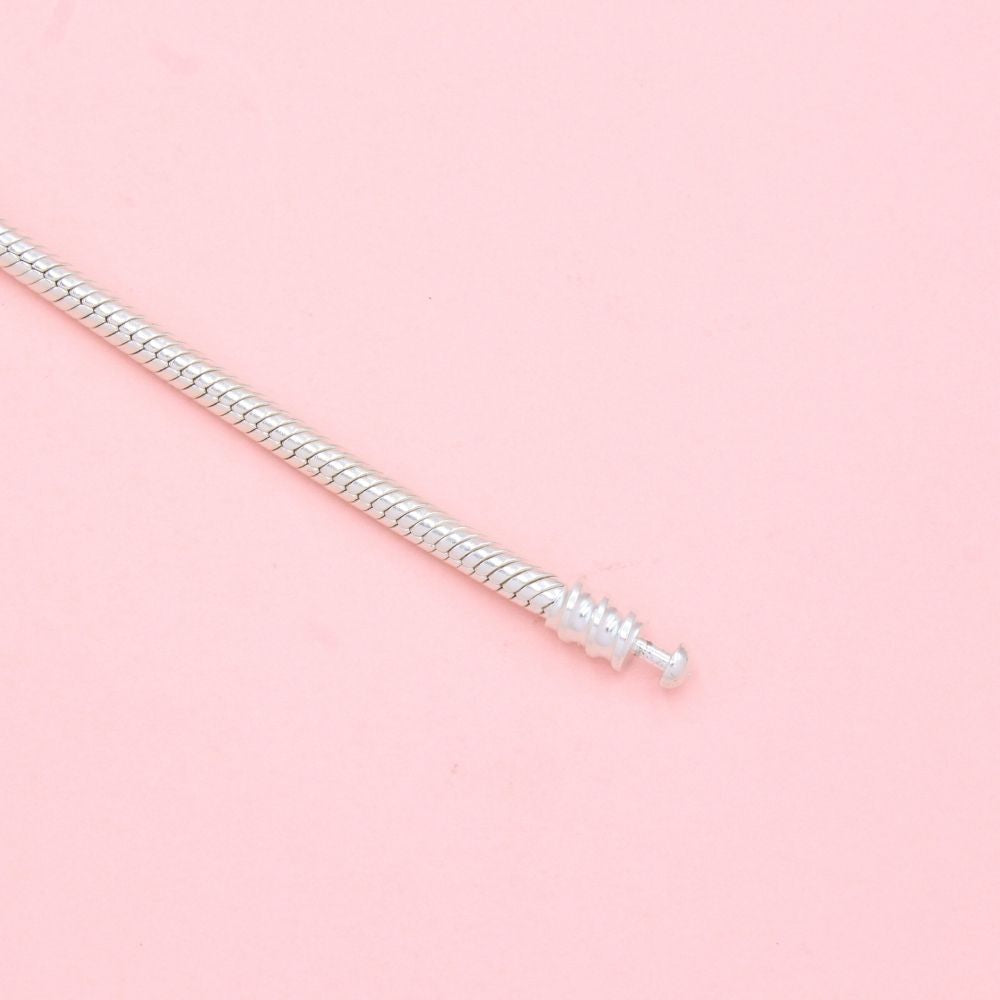 Pulsera Especial de Plata .925 Tejido Cola de Ratón con Broche Corazón de Alas mod. 1289