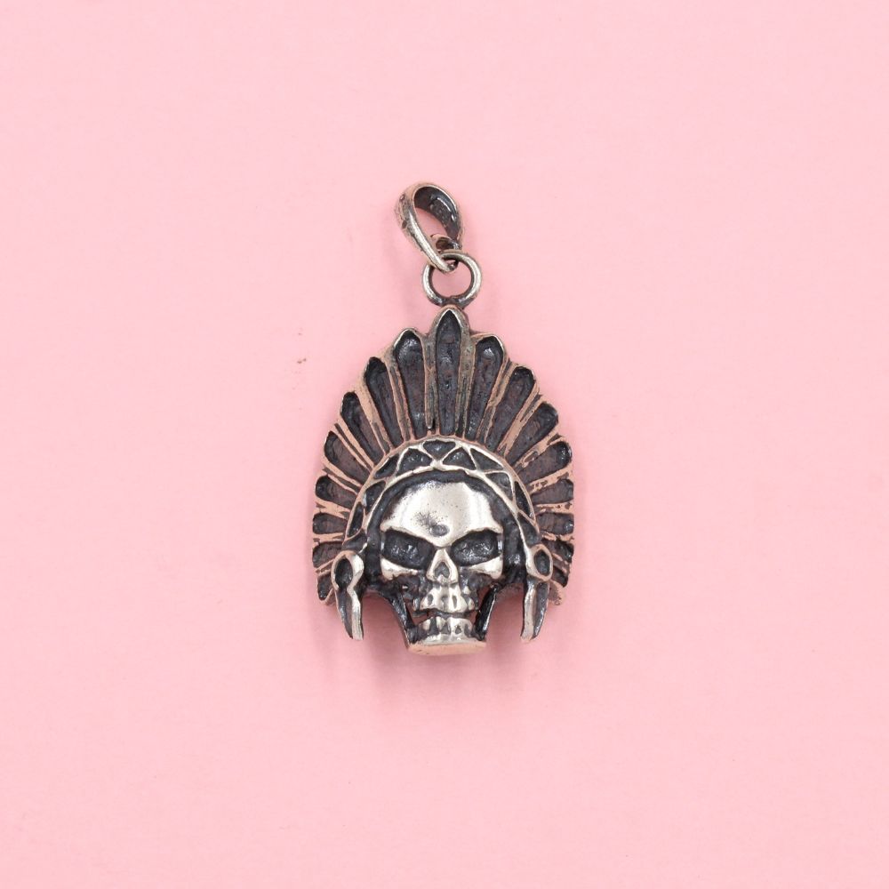 Dije de Caballero Plata .925 Calavera con Penacho mod. 1165