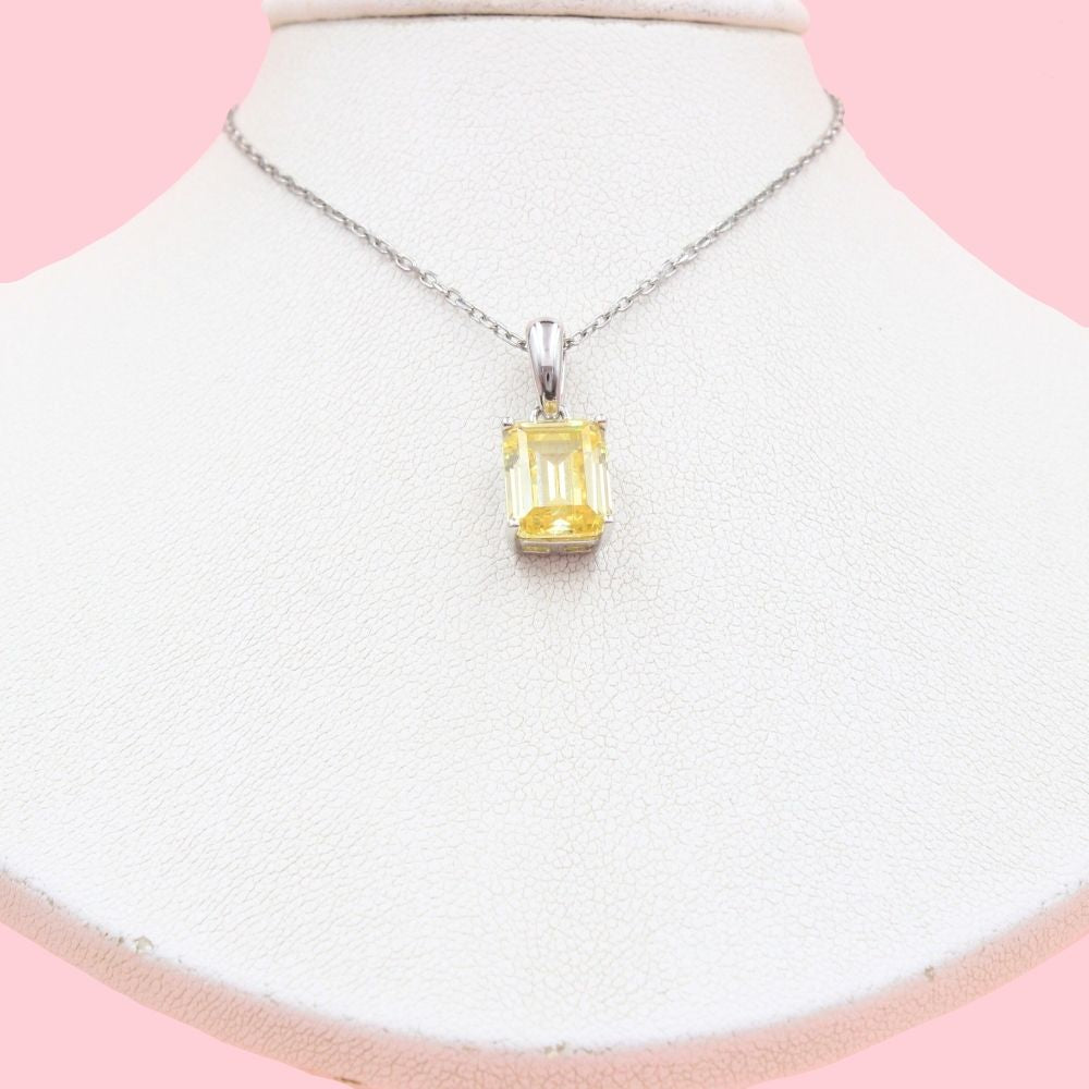 Gargantilla de Plata .925 con Zirconia de Color Amarillo Turmalina mod. 1195