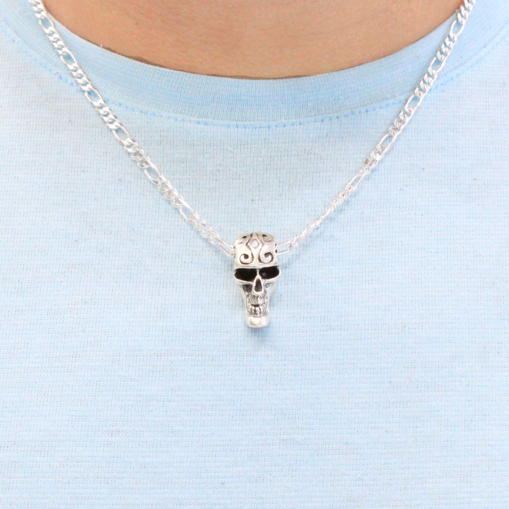 Dije de Caballero Plata .925 Calavera con Mandíbula Alargada mod. 1166