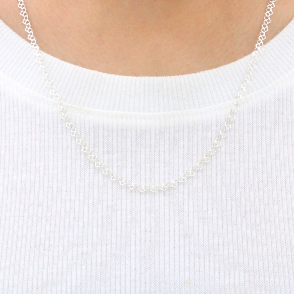 Cadena de Tejido Navaja en forma de Corazones mod. 0108