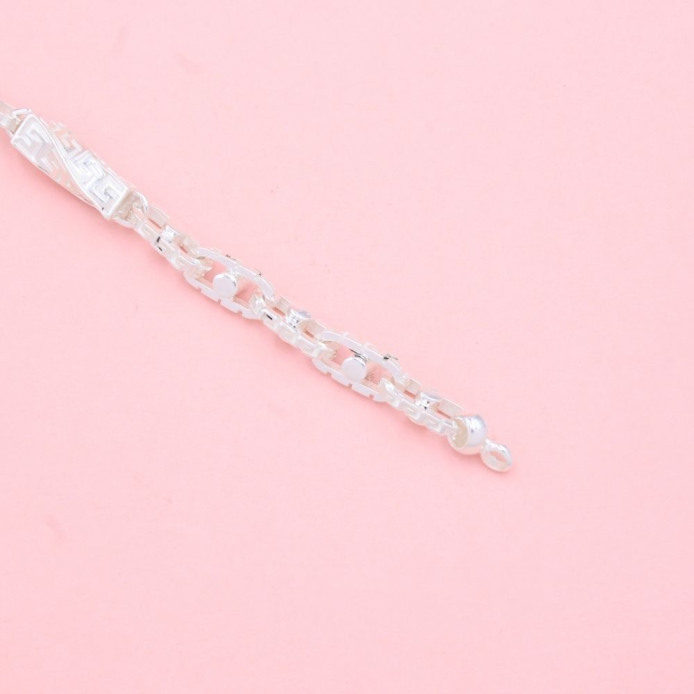 Pulsera de Plata .925 de Eslabón Especial Hueco con Grecas mod. 1340