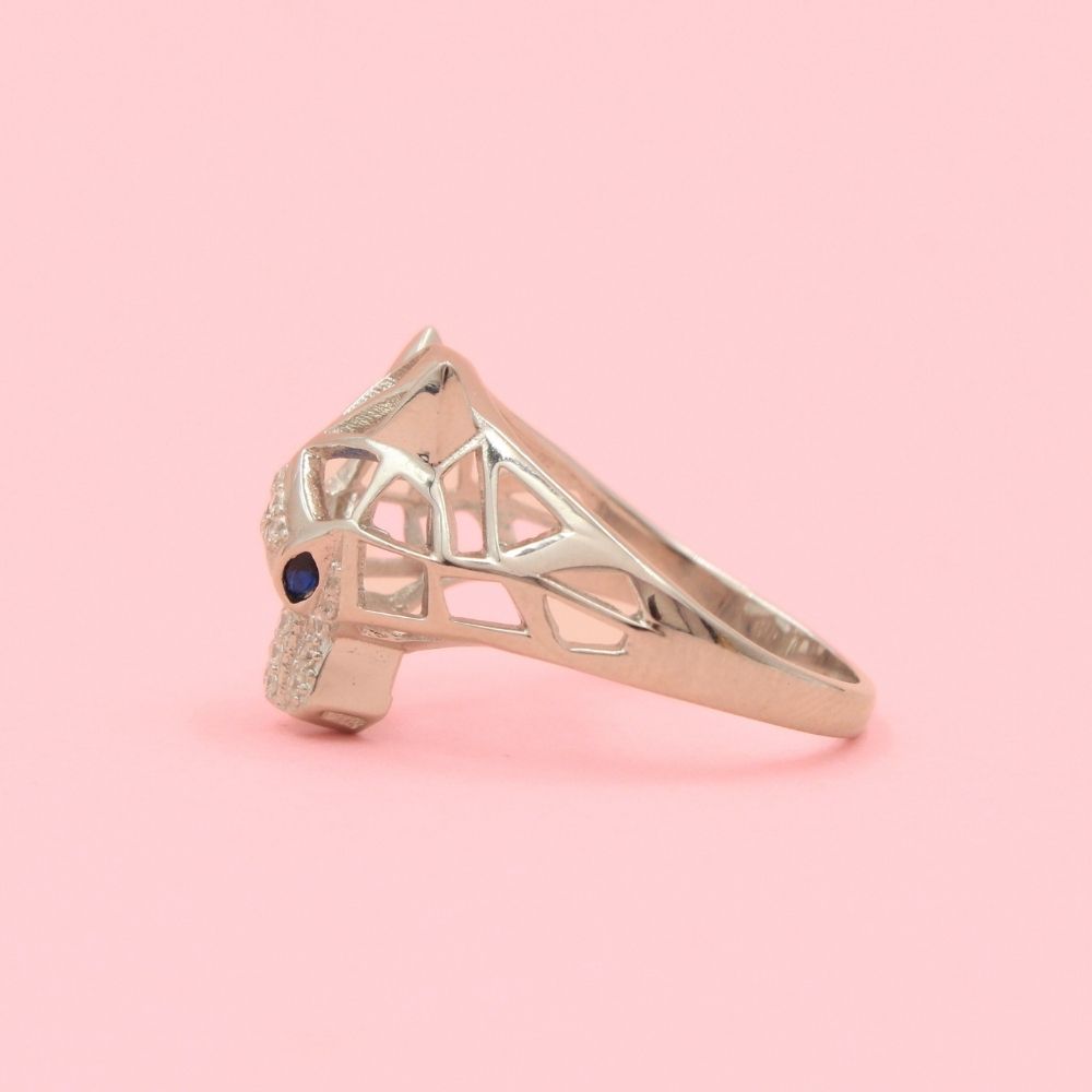 Anillo Pantera de Diseño Calado e Incrustado con Zirconias mod. 0690