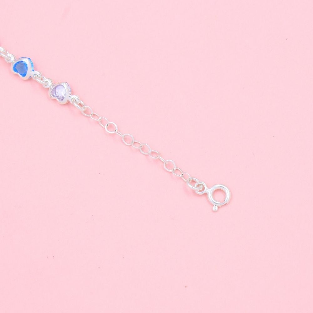 Pulsera Especial de Osito con Corazones Incrustada con Zirconias Pastel mod. 0796