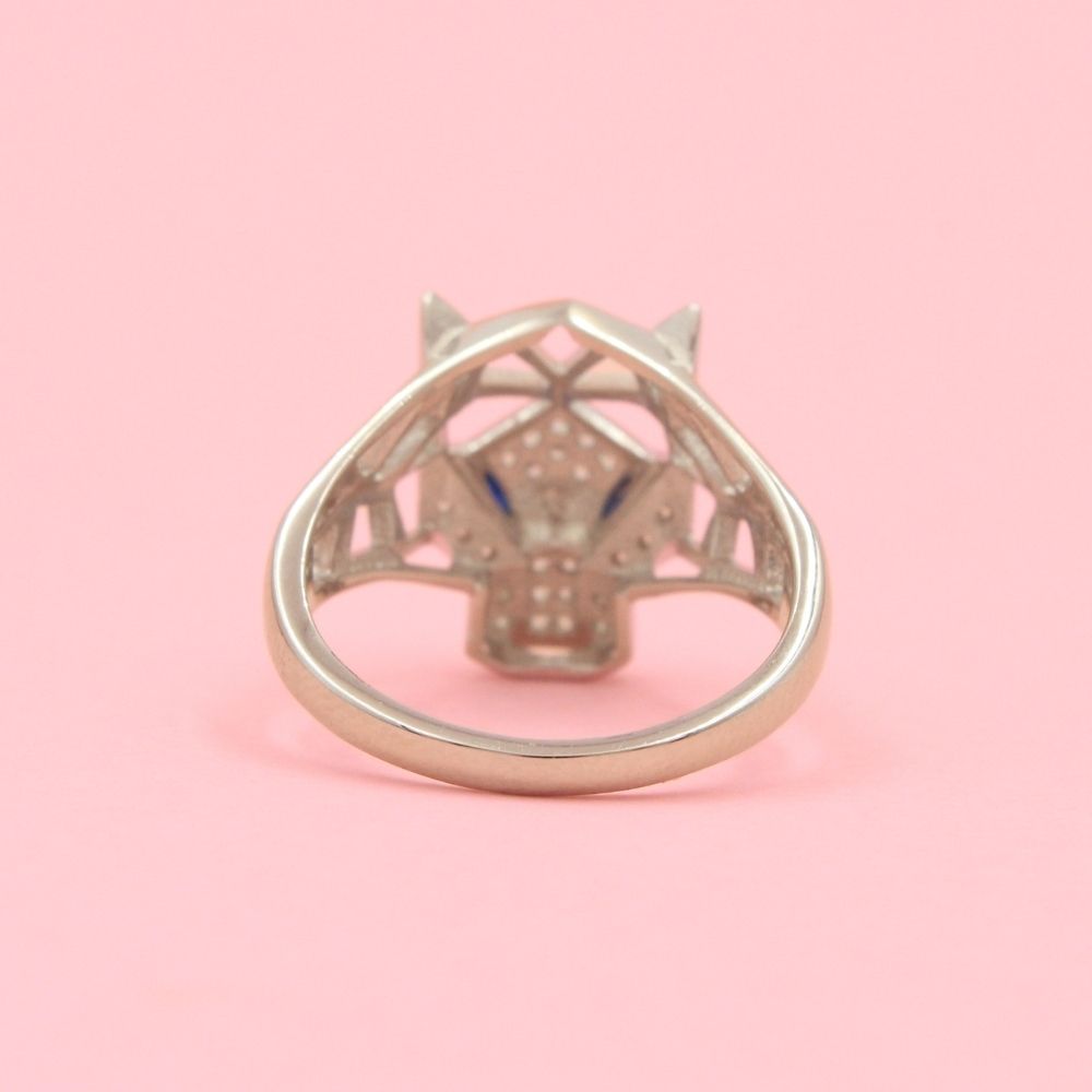 Anillo Pantera de Diseño Calado e Incrustado con Zirconias mod. 0690