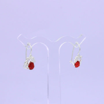 Arete Largo de Plata .925 con Diseño Fino Incrustado de Zirconias mod. 1597