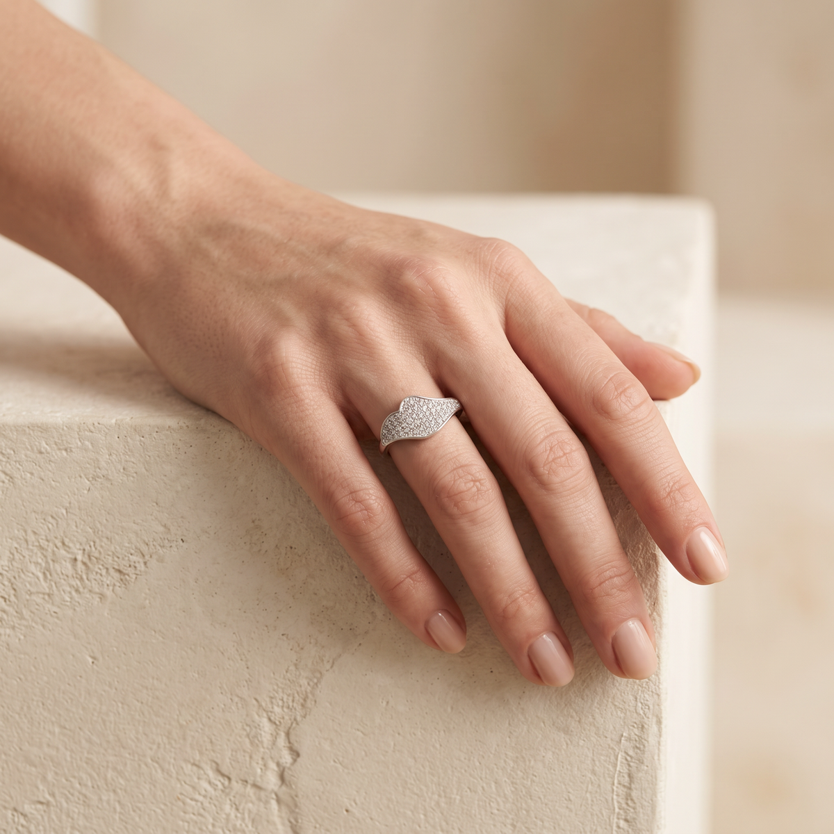 Anillo de Plata. 925 con Diseño de Hoja Fina con Zirconia mod.3260