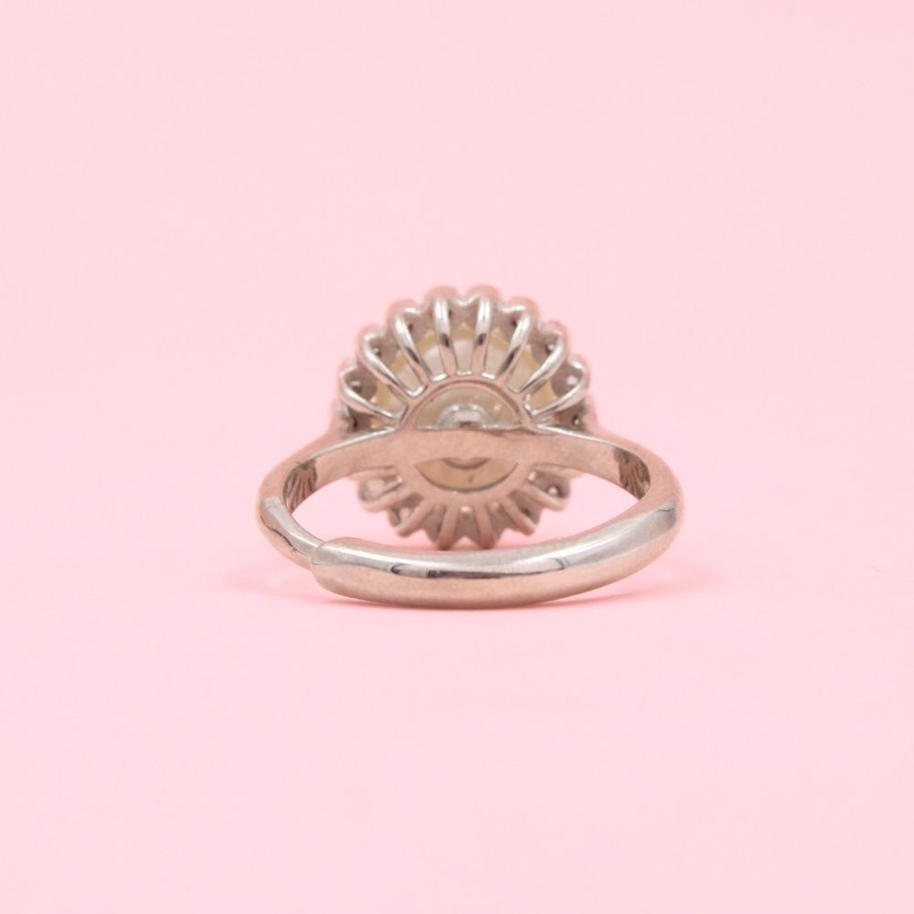 Anillo para Dama de Plata .925 Diseño Elegante con Incrustación de Perla mod. 1179