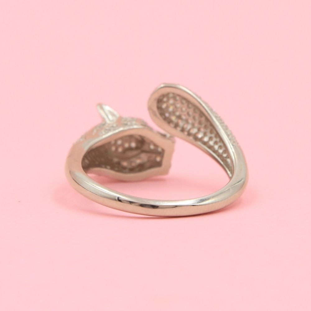 Anillo Pantera Incrustado de Zirconias de Diseño Abierto mod. 0691