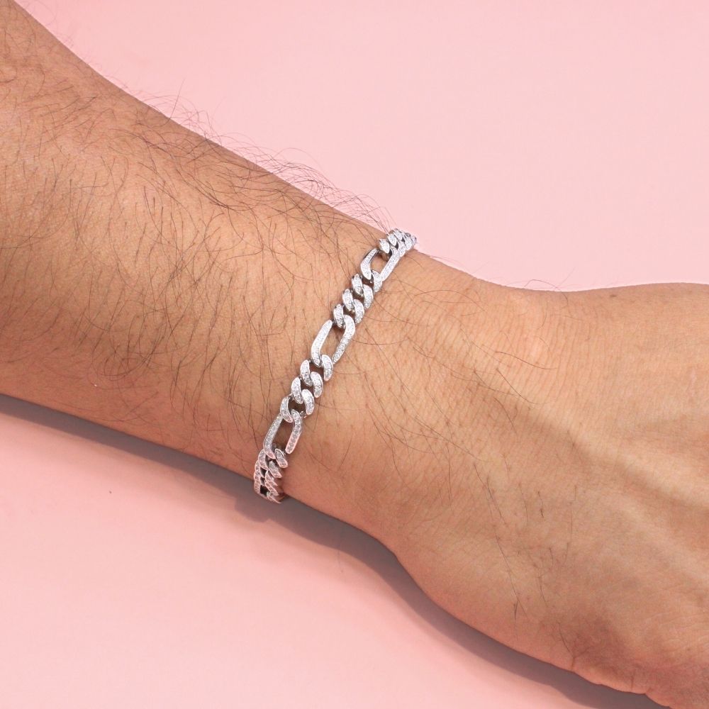 Pulsera de Plata .925 Tejido Cartier Incrustado con Zirconias mod. 1281