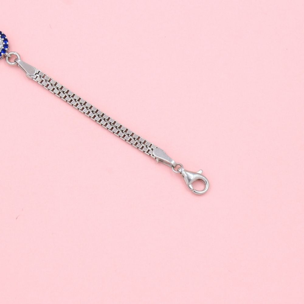 Pulsera de Plata .925 con Ojo Turco en Gota con Zirconias mod. 0985